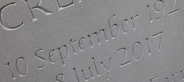 Hand incised lettering on Yorkstone